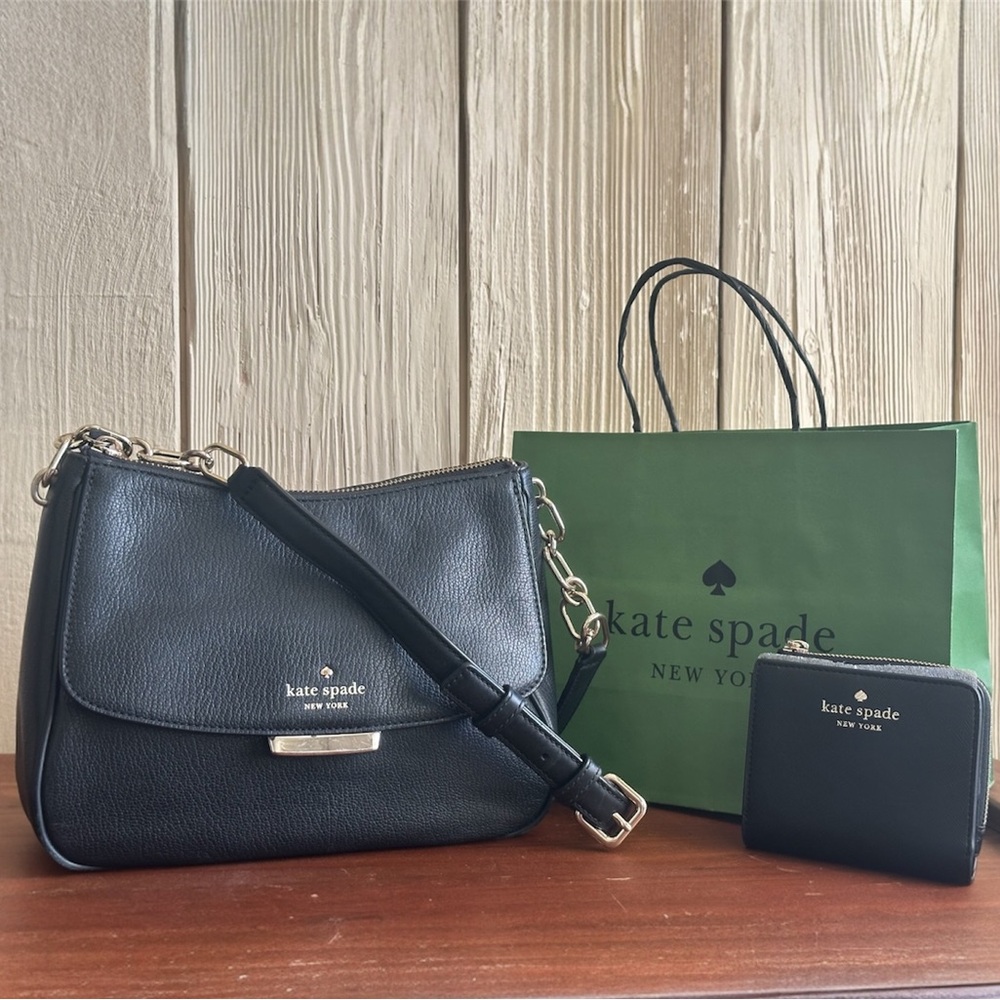 Kate Spade Robinson Lane Chantel Bag + Schuyler Wallet NWT Black Bundle